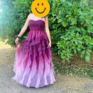 Elegant Purple Ombre Prom Dress